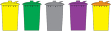 round lidded bins all colours